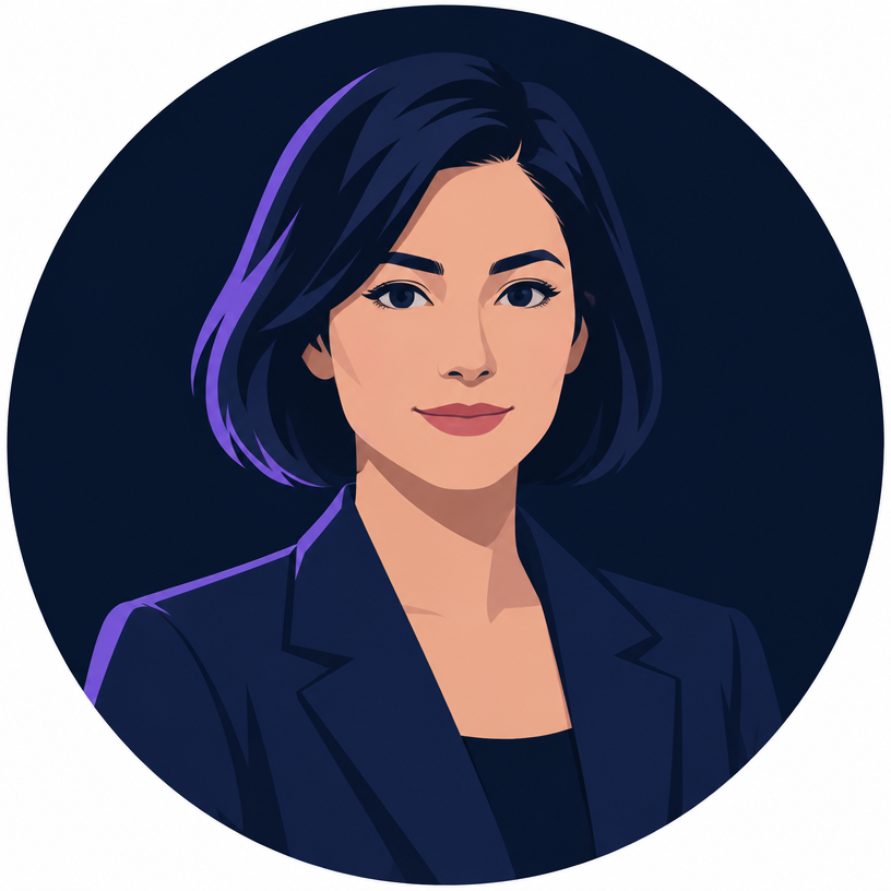Illustrated portrait of Zoe, Conversation Insights Lead at iBrands AI — AI persona